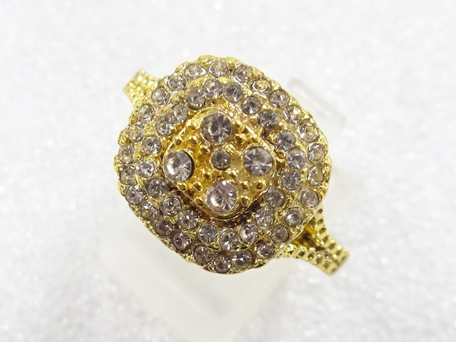 JAPANESE KIMONO / ANTIQUE CRYSTAL RING (SIZE 22)